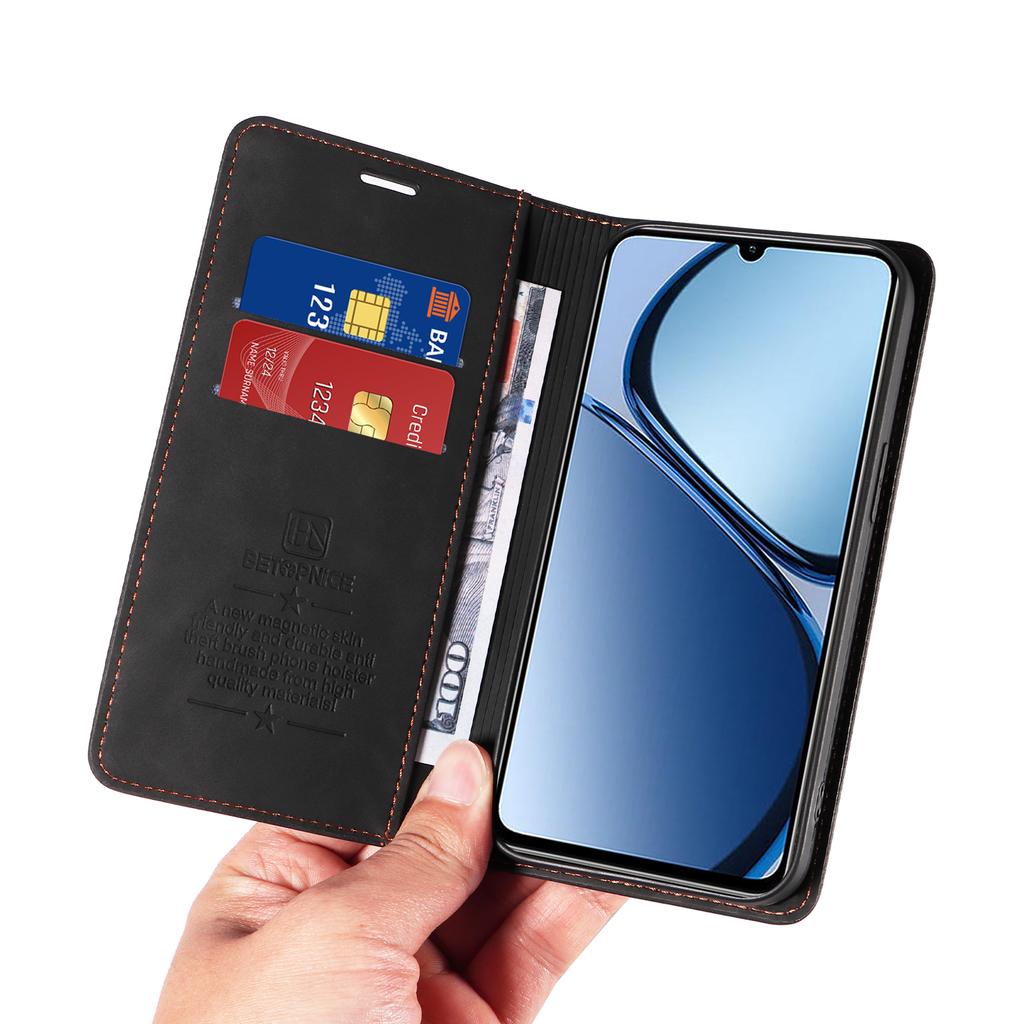 BETOPNICE 003 Skórzane etui na telefon dla Realme Note 60x 4G/C63 4G/C61 4G/Note 60 Blokujące RFID
