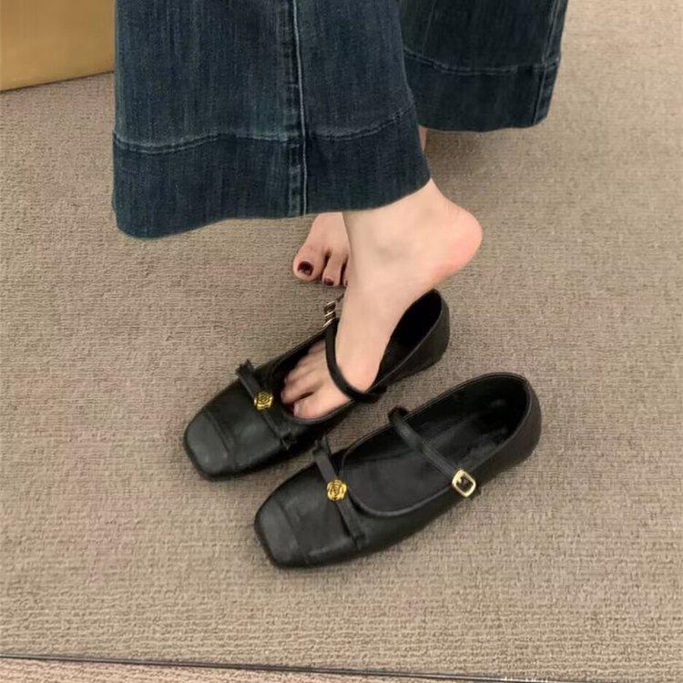 Flat-bottomed small fragrant Mary Jane shoes spring new with skirts French gentle evening single shoes