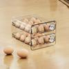 Egg Storage Box Transparent Space Saving Egg Container with Individual Slots Smooth Sliding Drawer Egg Holder for Kitchen Refrigerator