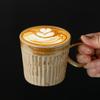 Coarse Pottery Coffee Cup Japanese Retro Ceramic Water Cup Latte Cappuccino Flower Cup Mug Afternoon Teacup