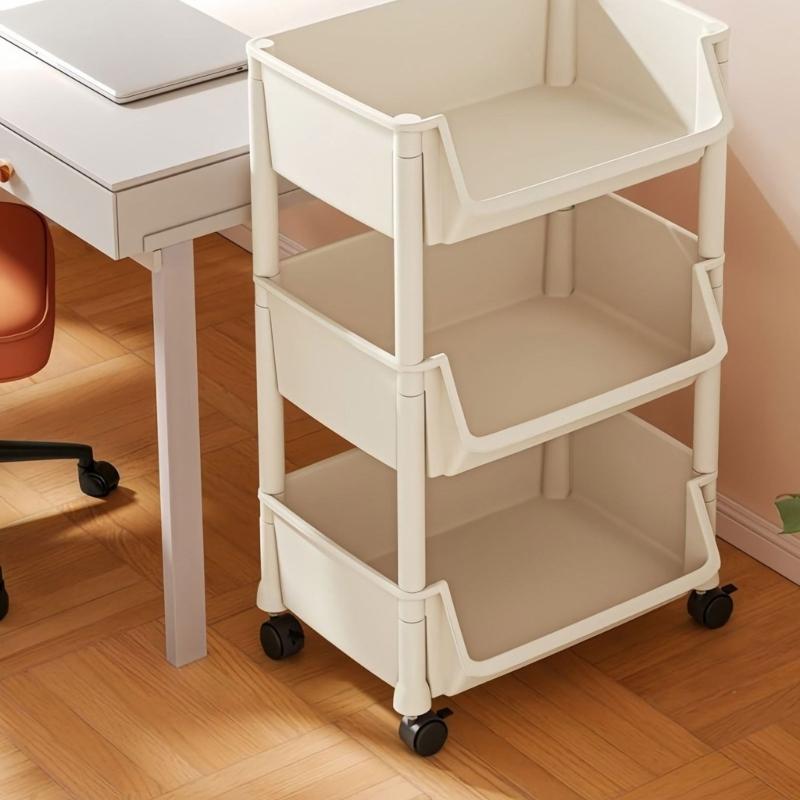 Tragbares schlankes Bücherregal mit beweglichem Regal, tragbares schmales Lagerregal mit Feststellrollen und Haken für enge Räume