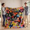 Colorful Psychedelic Mushroom Art Design Blanket Flannel Blanket for Bedroom, Living Room, Sofa, and Nap Sofas.