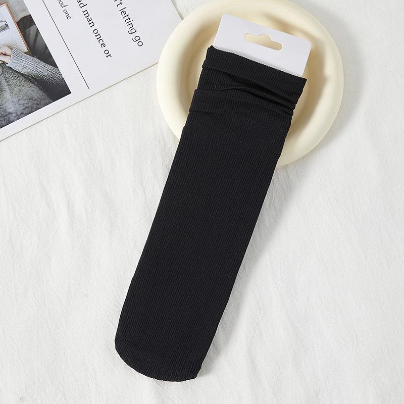 One Pairs Japanese Korean Women Ice Thin Loose Calf Tube Socks Summer Nylon Socks College Style Solid Color Socks