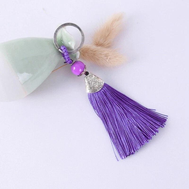 

1Pc Pendant Bohemian Gift Buckle Key Ring Hand Bag DIY Key Keychain Charm Tassel