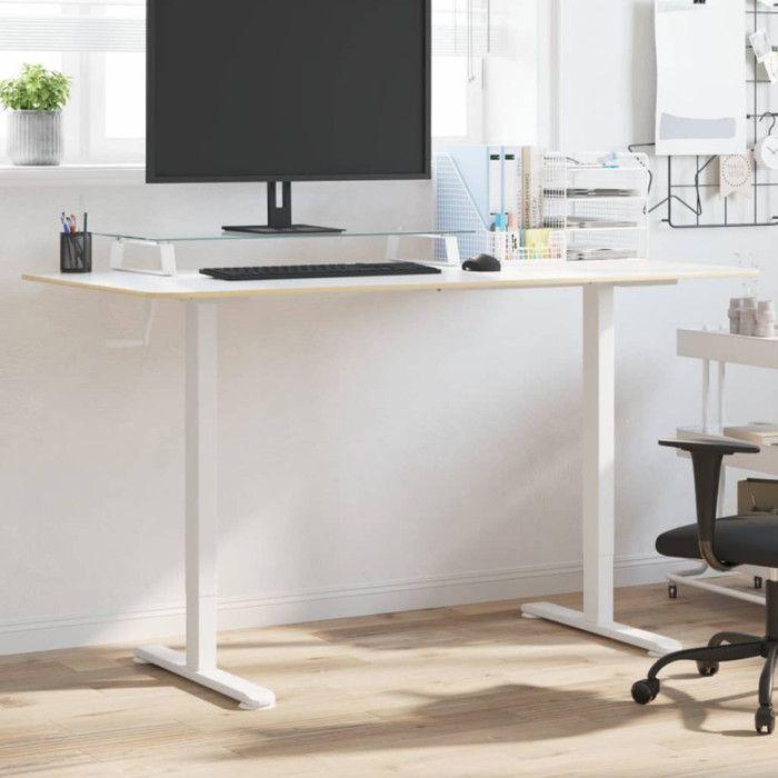 VidaXL Cadre de Bureau Debout, Pieds de Bureau avec Hauteur Réglable, Cadre de Table avec Poignée Tournante Intérieur, Blanc 4005340