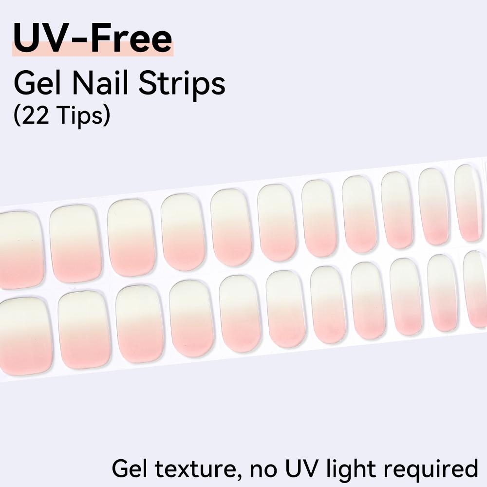 

UV-Free Strips DIY Nails Stickers Fairy Full-Cover Classic Colors Nail Art Decals 22 Tips/Set Self-adhesive Designs For Manicure