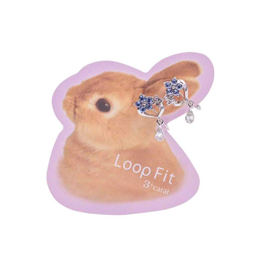 

3carat Loop Fit Painless New Sensation Earrings Lightweight Hard to Fall Off Nickel Free Earrings Flower Hoop Cubic Zirconia Non-Pierced G-Shape