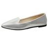 Pointed Toe Metallic Flat Women's Flats Light Concise Loafers Sepatu Slip On Wanita Lightweight Everyday Work Ballet Shoes