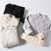 Korean Style Solid Color Fleece Knit High Neck Baby Pullover Sweater