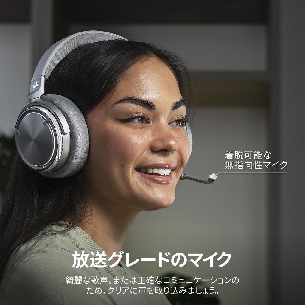 Câștigătorul Premiului VGP de Aur 2025 CORSAIR VIRTUOSO MAX WIRELESS Gaming cu Anulare Activă a Zgomotului Bluetooth și Wireless Simultan Compatibil cu și Căști, Argintiu,