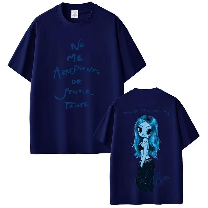 2026 Neues Karol G No Me Arrepiento De Sentir Tanto Album 2026 Grafikdruck Unisex Kurzarm-T-Shirt, Hip-Hop Mode Lässiges Streetwear-Oberteil