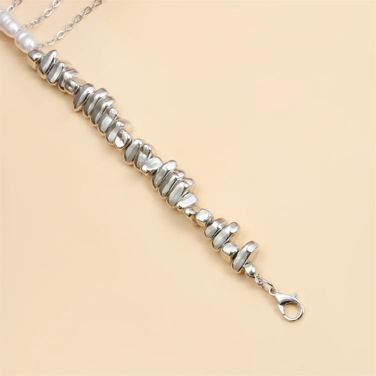 Irregular Bead Necklace with Multiple Tassels Adjustable Collarbone Chain Statement Choker for Fashion Enthusiasts