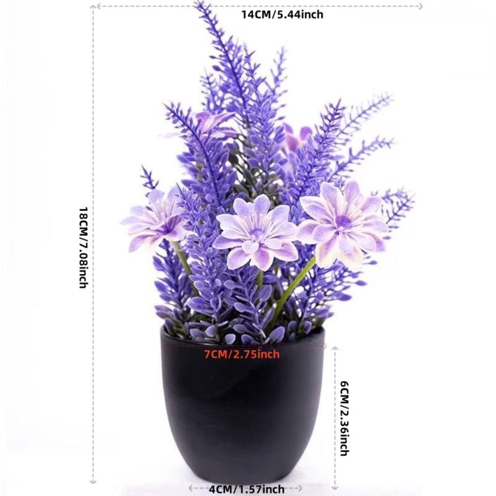 4pcs Lavender Artificial Plants In Pots Perfect Greenery for Home and Office Decor Compact and Maintenance Solution