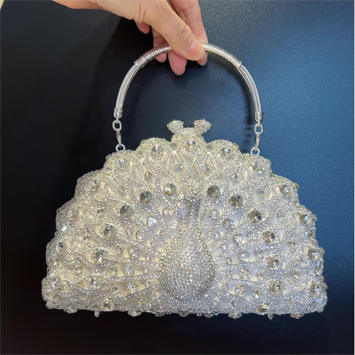 Luxury Women Peacock Crystal Evening Bag