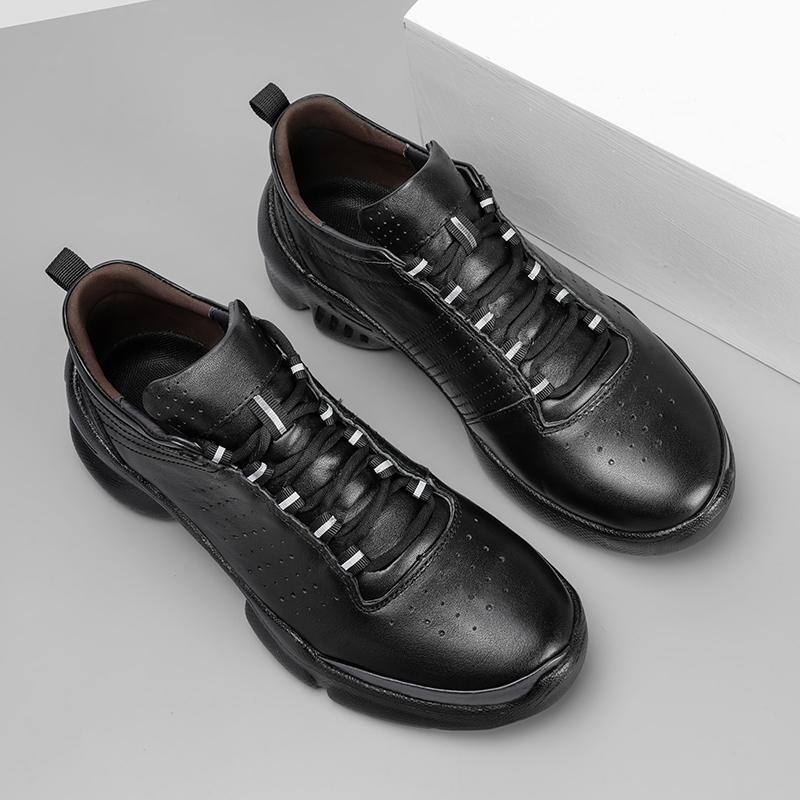 Fashion Men's Genuine Leather Sneakers Casual Sports Shoes for Men Breathable Walking Running Shoes 2025 New Fashion Athletic Footwear