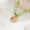 Ocean Style Starfish Scallop Necklace Cute Small Fresh Mesh Yarn Design Collar Chain Necklace