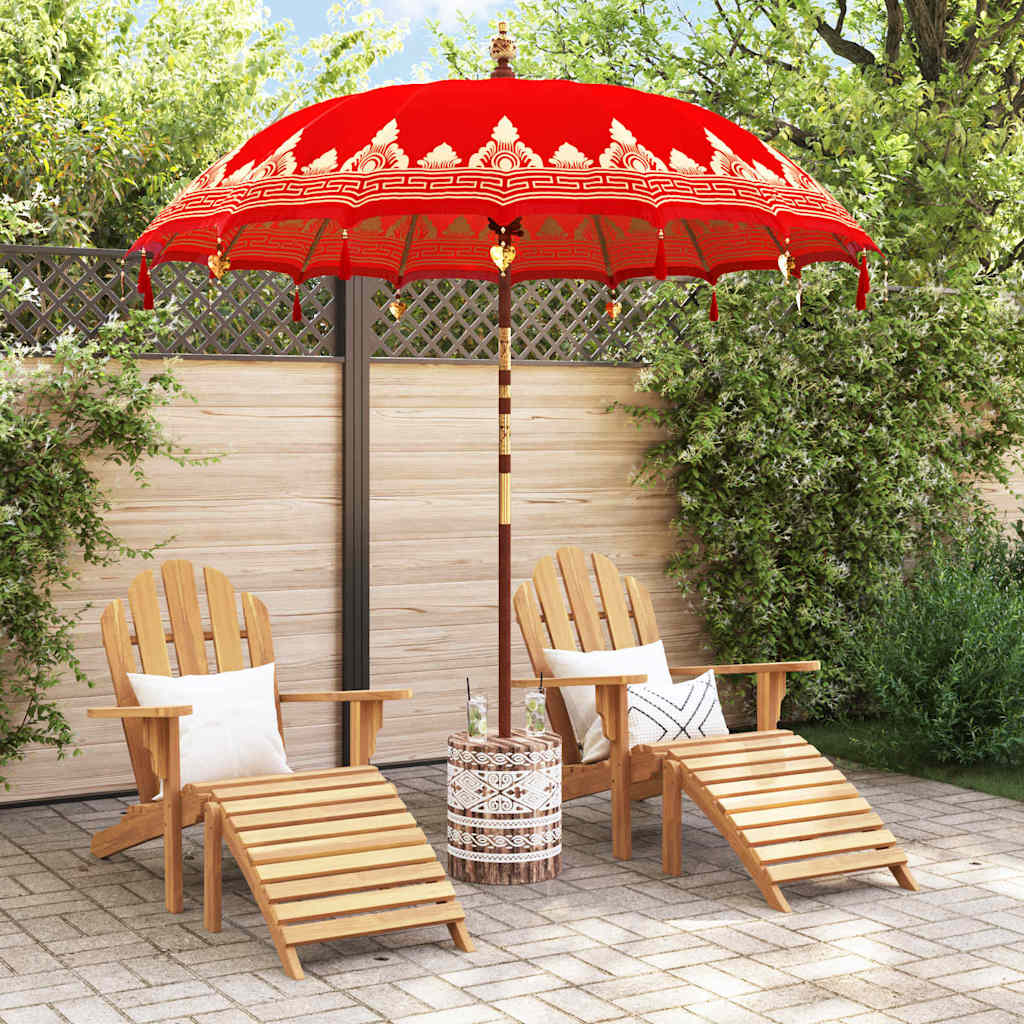 Balinese Sun Umbrella with Base Red 215 X 215 X 260 Cm