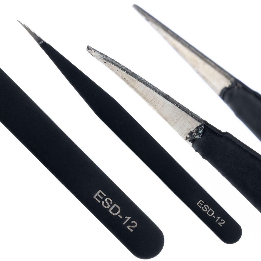 Set Of 10 Precision Tweezers In A Case