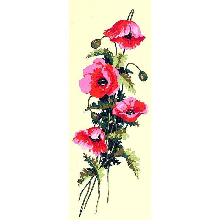 Canevas antique Les coquelicots 25x60cm