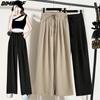 DIMANAF 2023 Summer Pants High Waist Women Straight Basic Pants Loose Casual Female Casual Trousers Pants 5XL