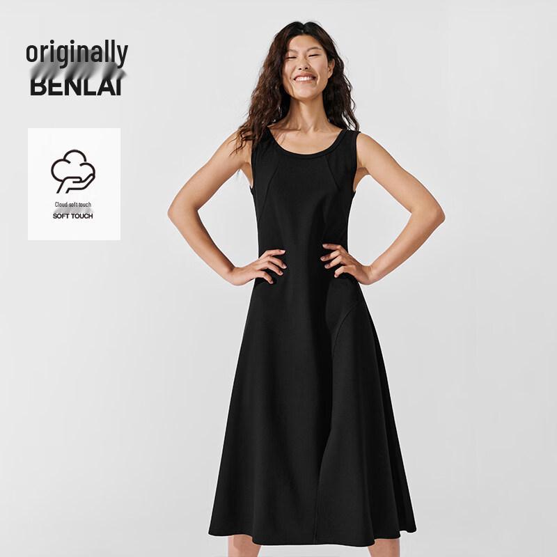 BENLAI Women s Cloud-Feel Slim-Fit Sleeveless Vest Dress S