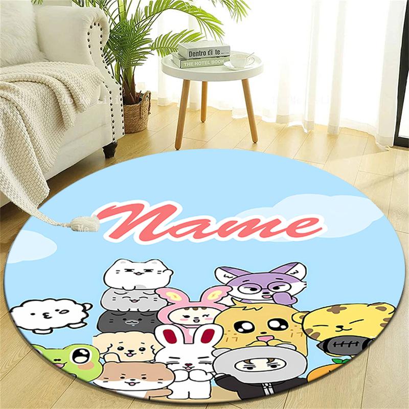 Personalized K-Kpop Team Round Chair Office Rug - Perfect for Mat, Office Chair & More - Ideal Gift for Birthdays and Holidays