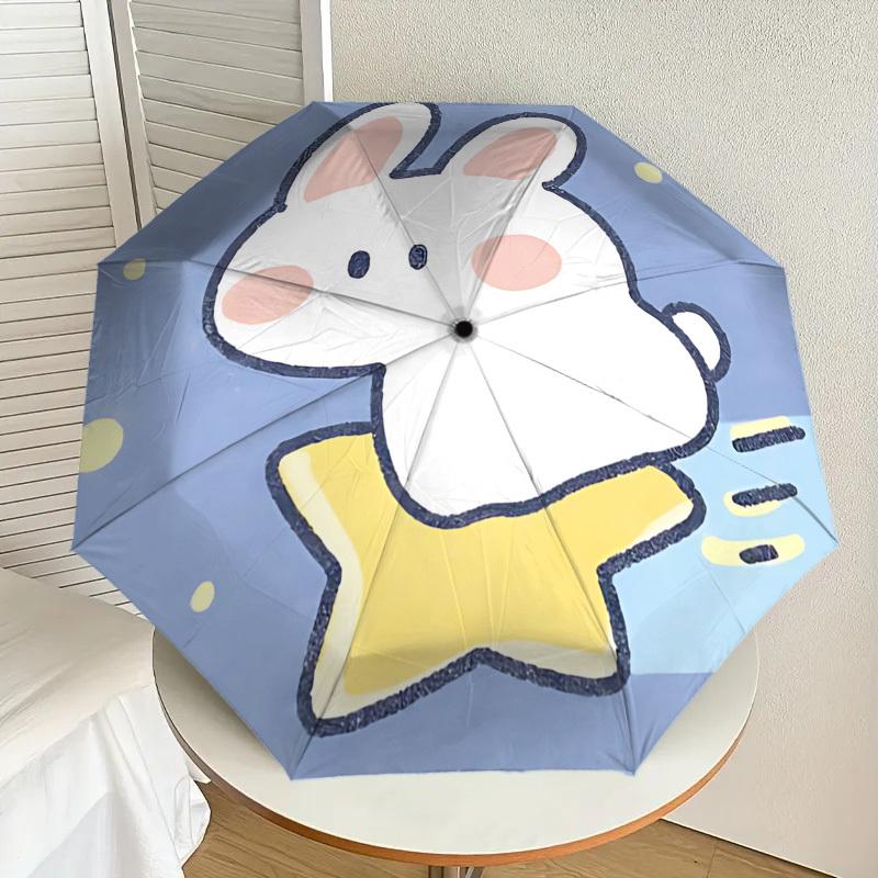 Cute Bunny Boot Automatic Opening/Closing Umbrella - Outdoor Travel Accessories for All Seasons, Lightweight and Durable 043