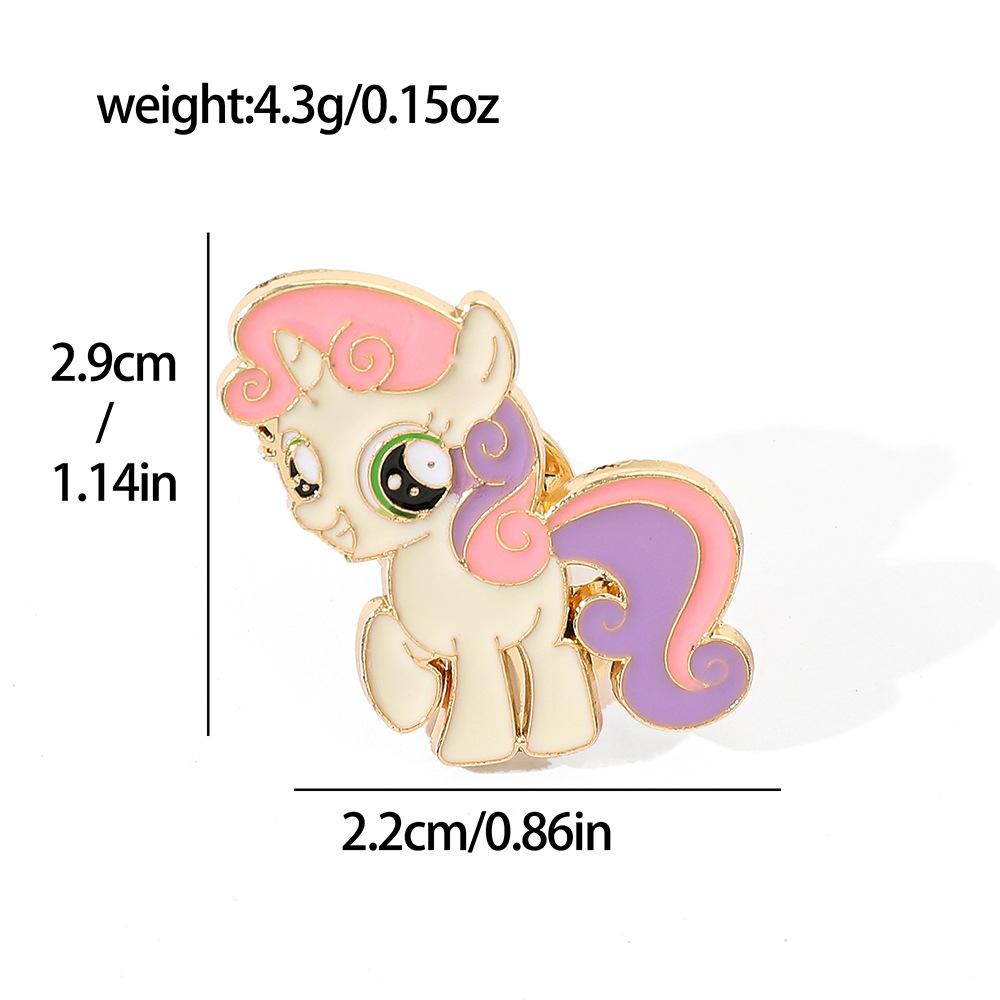 Europäische und amerikanische Charaktere, Metallabzeichen, Pony, Baoli-Legierungsbrosche, Einhorn-Pony-Form, Anstecknadel-Zubehör