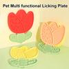 Lick Mat for Dogs Cats Tulip Flower Shaped Pet Slow Feeder Silicone