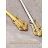Steel Spoon with Palace-Style Embossed Handle, Golden Small Soup Spoon, Short-Handled Kitchen Spoon for Home Use, Suitable for Serving Porridge