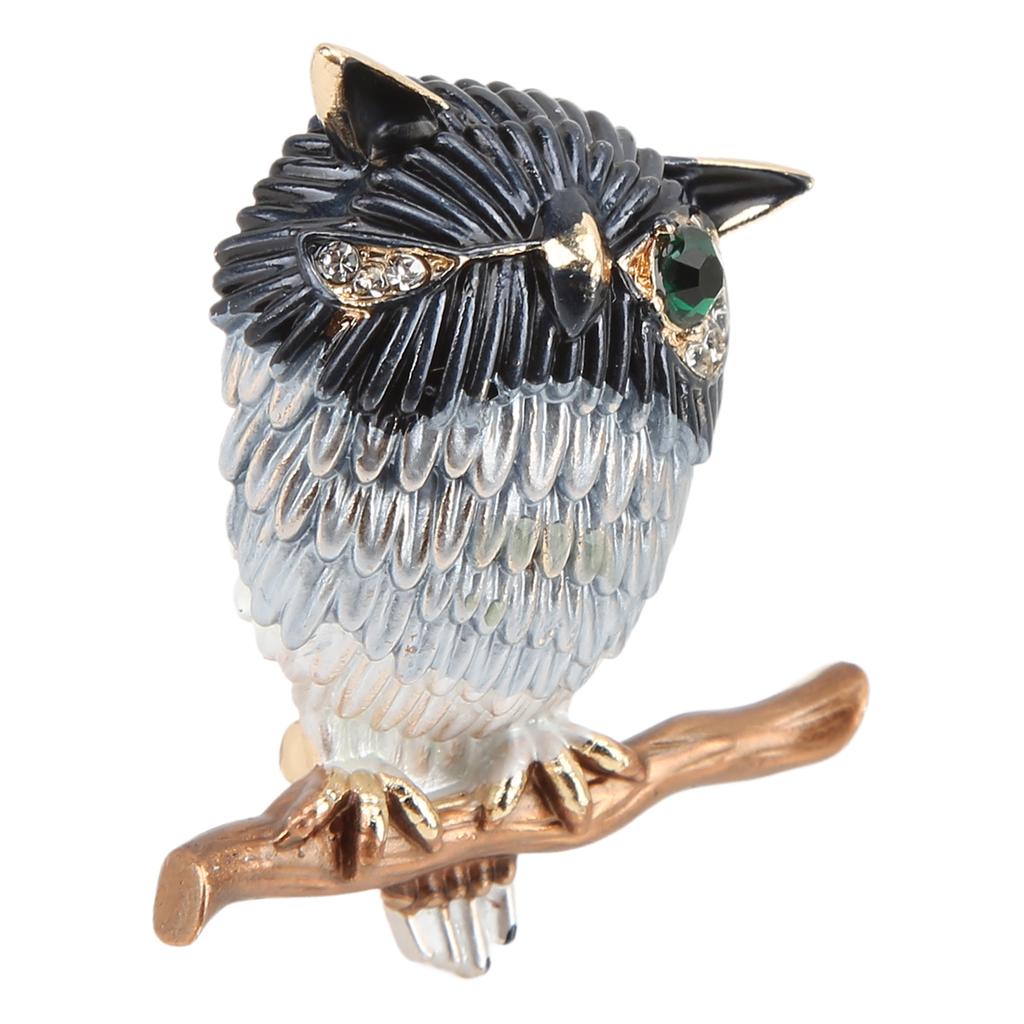 Brooch Pin Cute Owl Animal Shape Rhinestone Embellished Exquisite Clothing Pin for Women Clothes Decoration Gift
