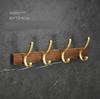 Black Walmut Single Robe Hook Wall Mounted Towel Hook Brushed Gold Painted Clothes Hook Bathroom Hardware