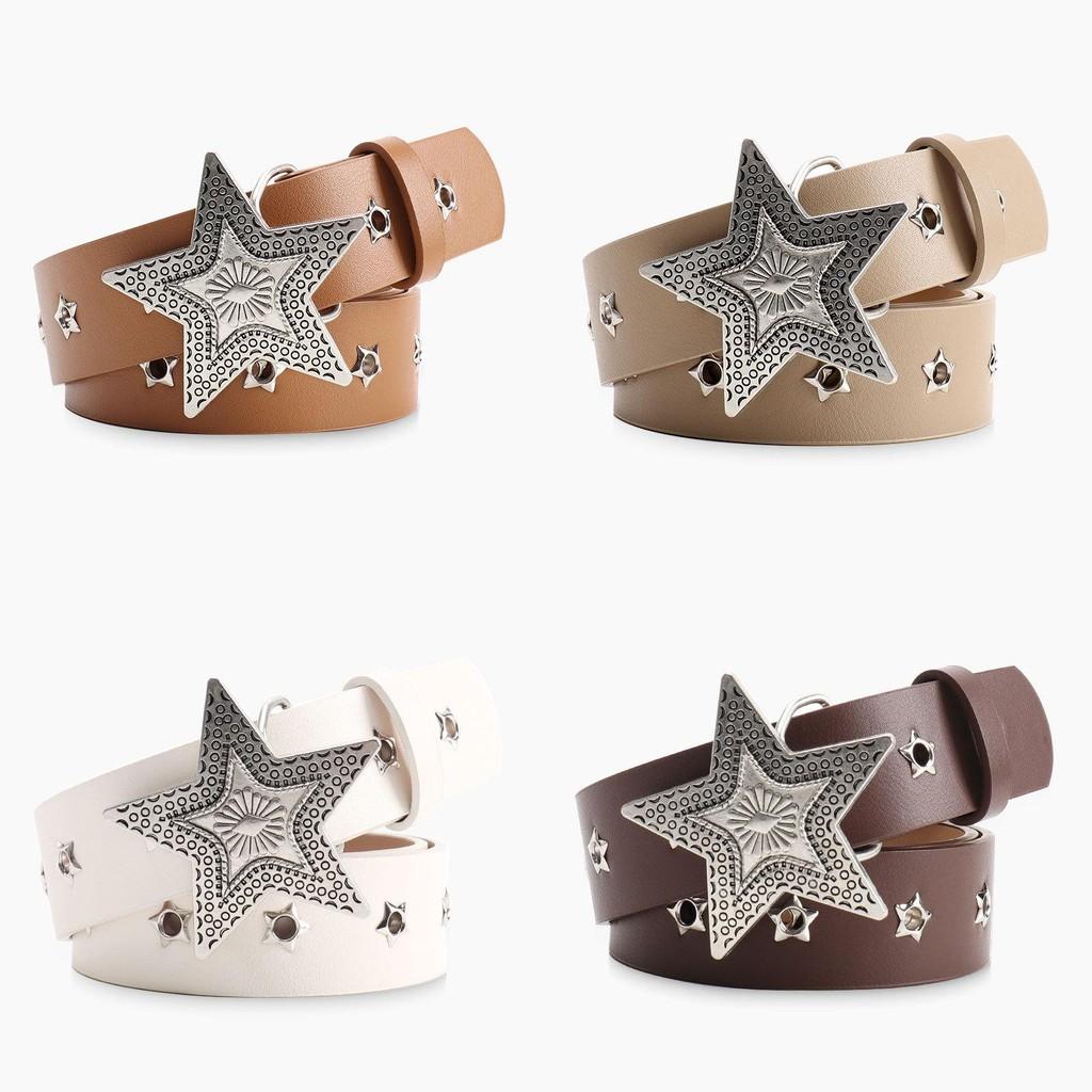 Alloy Women Simple Star Shape Belt Solid Color Waist Decoration Fashion Gift