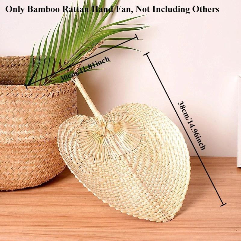 

1pc Classic Hand-Held Rattan Fan/Party,Performance,Photo Prop,Home and Office Decor Summer Cooling Beach Wall Decor Party Favors білий