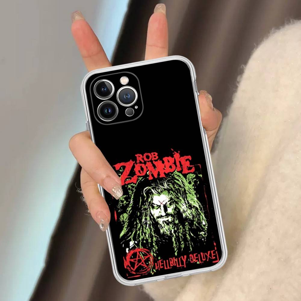Retro Singer R-Rob Z-Zombie For IPhone 11 12 13 14 15 16 17 Pro Max Plus Air Transparent Clear Shockproof Case