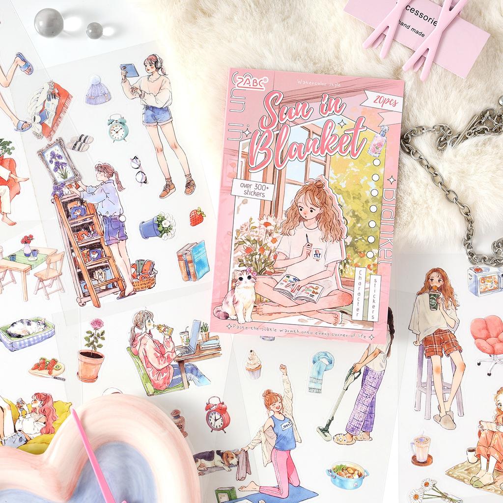 20 Pcs Die Cut Stickers Book Cute Cartoon Decorative Handmade Scrapbooking Supplies Diary Sticker Japanese Stationery Stickers