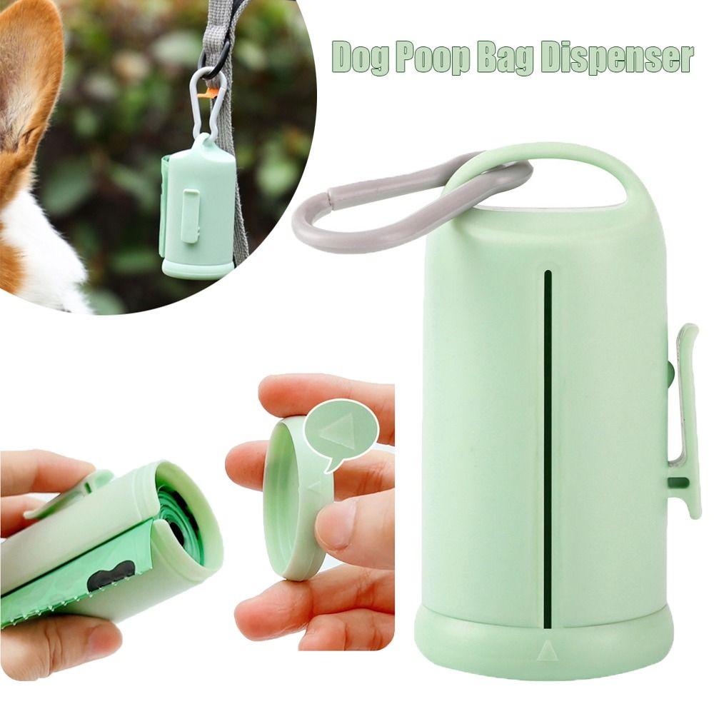 PP+PE Dog Poop Bag Dispenser With Hook Visible Window Pet Garbage Bags Storage Hanging/Clip Portable Puppy Waste Bag Holder