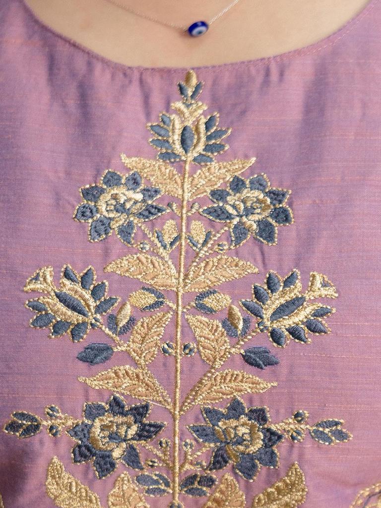 Lavender Kurta Pant Set with Navy Blue Banarasi Dupatta, Indian Ethnic Suit for Women, Festive Traditional Outfit, Wedding Wear Dress