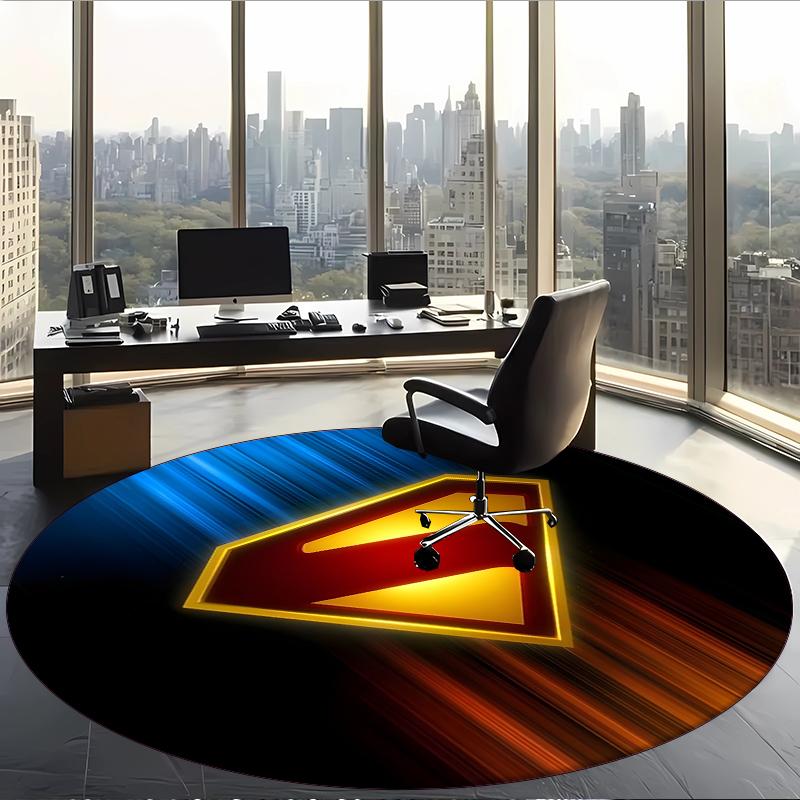 Superuomo (23) Tappeto Rotondo per Ufficio Tappeto Decorativo per Pavimento per Ufficio Camera da Letto Soggiorno e Spazio Domestico