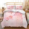 Spring Flowers Pink Sakura Comfortable Duvet Quilt Cover Pillowcase Bedding Set Children Bedroom Decoration Home Textile