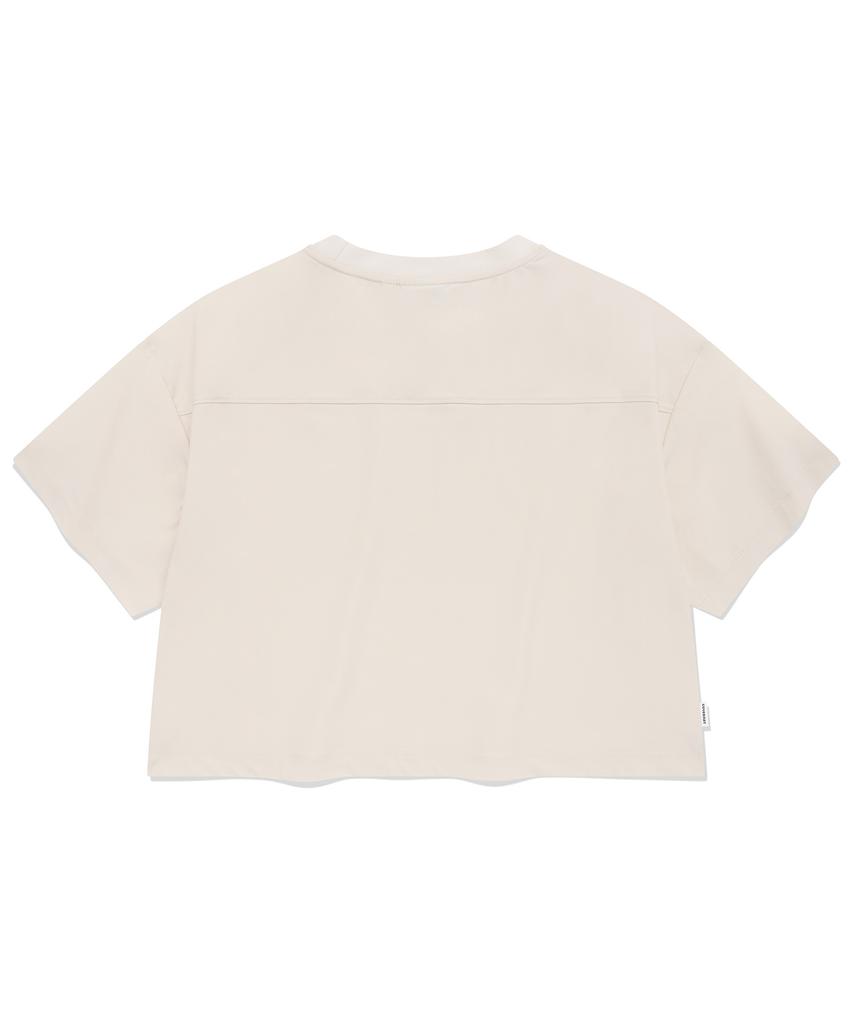 COVERNAT WOMAN Comfort String Crop T-Shirt Ivory