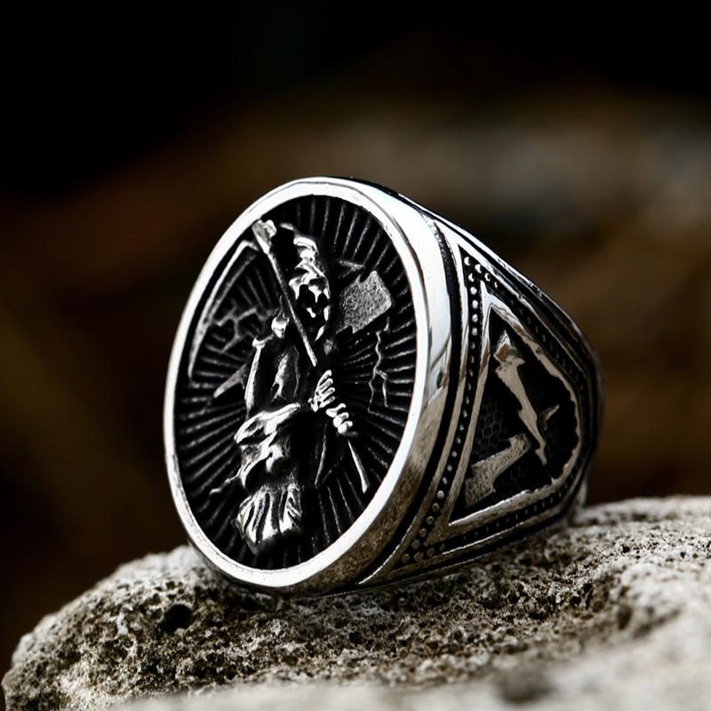 Beier 2022 Neue Designs 316L Edelstahl Klassisch Helles Totenkopf Sensenmann Herrenring Punk Party Hochwertiger Schmuck LLBR8-143R