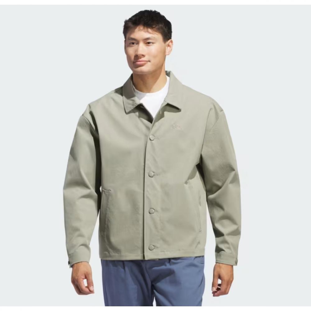 

AdidaS Golf Men S tranSitional Jacket Goto Shore Coat Khaki Silver Pebble/AM