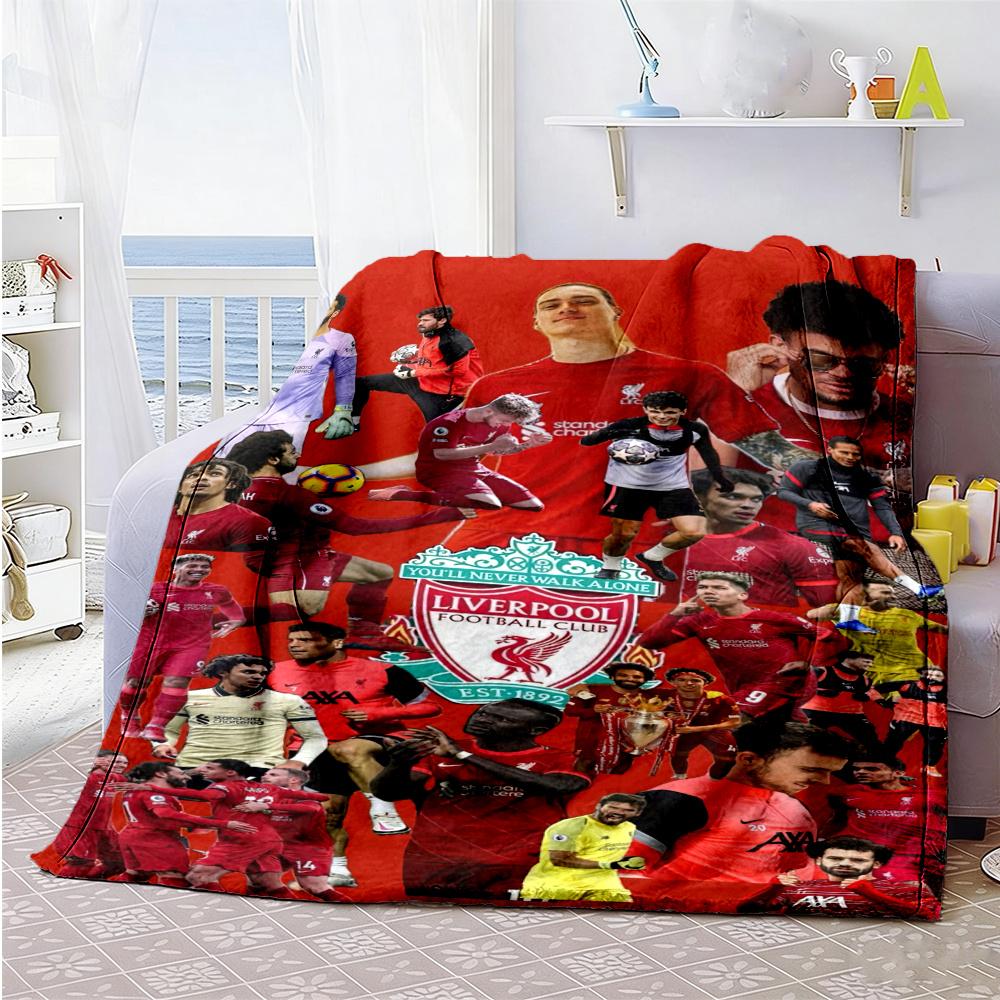 Liverpool Football Blanket Durable Comfort Suitable For Office Chair Sofa Bedding Four Seasons Multipurpose Modern