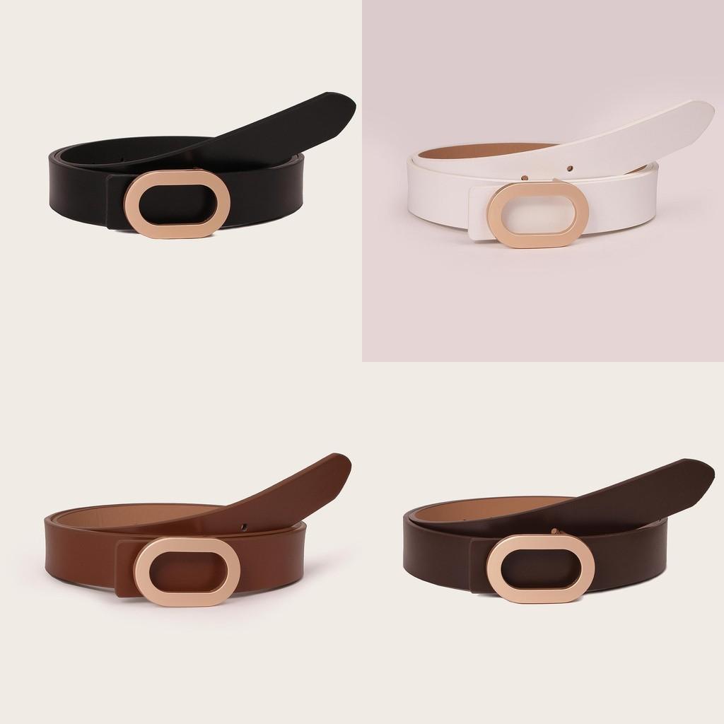 Elegant Geometric Style Faux Leather Belt With Metal Snap Fastening For Office Wear