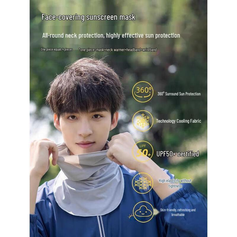 HANDUNYOU Sonnenschutz Eis Seide Gesichtsmaske