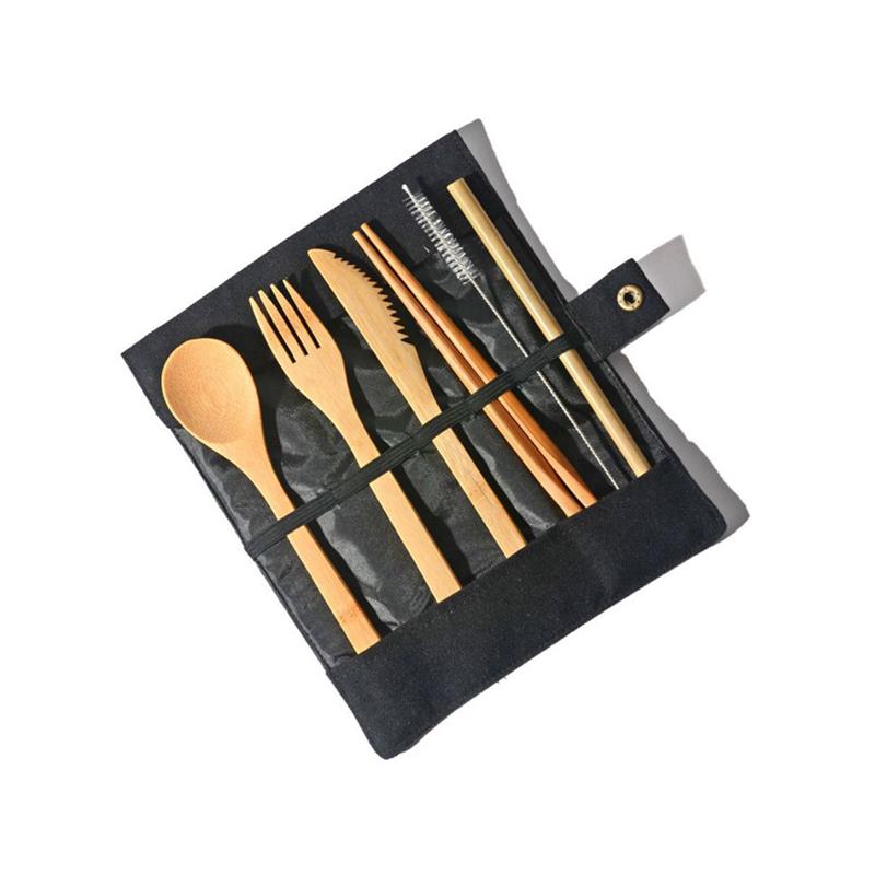 Wooden Spoons And Chopsticks Bamboo Cutlery Set Bamboo Knife Fork And Spoon Student Cutlery, Outdoor Wooden Portable Set