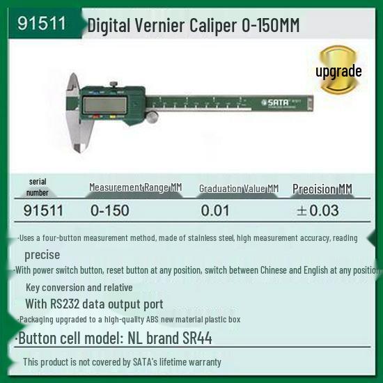 SATA Stainless Steel Dial Vernier Caliper 91521/91522/91523 Manual Measuring Tool