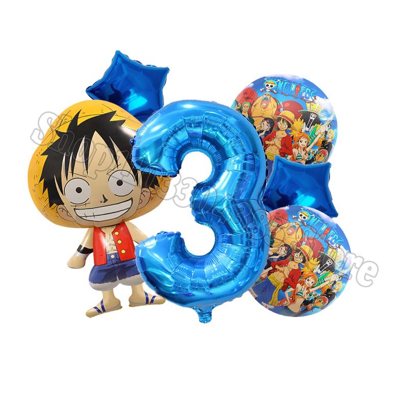 One Pieces Digit 1-10 Balloons Boys Anime Luffy Birthday Decoration Baby Shower Gender Reveal Party Supplies Kids Gift Hot Sales