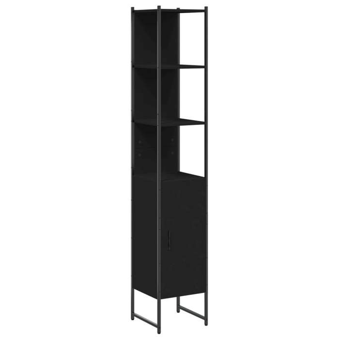 VidaXL Armoire de Salle de Bain, Colonne de Toilette, Placard de Rangement, Meuble de Bain Maison Intérieur, Moderne, Noir 842471